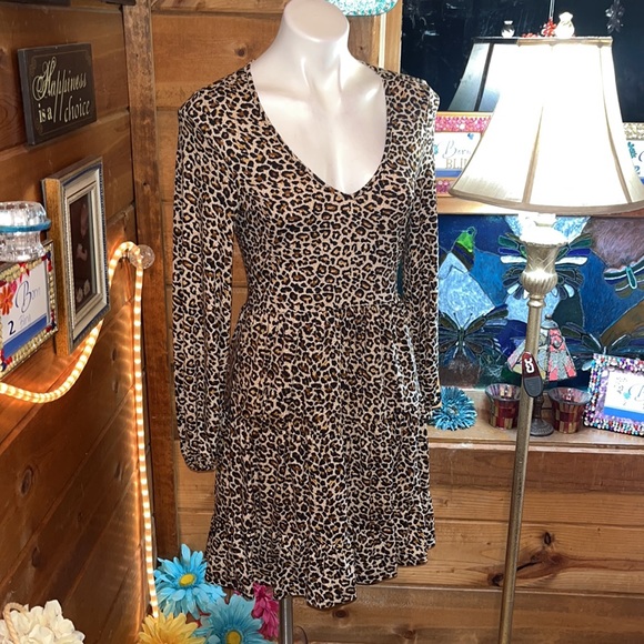 NEW Leopard tunic babydoll swing $85 dress NWT - Picture 7 of 11